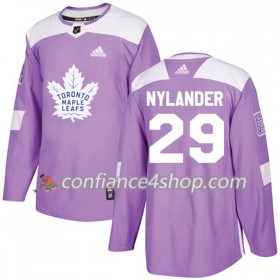 Adidas Maillot de Hockey Toronto Maple Leafs William Nylander 29 2017-2018 Violet Fights Cancer Practice Authentic - Homme
